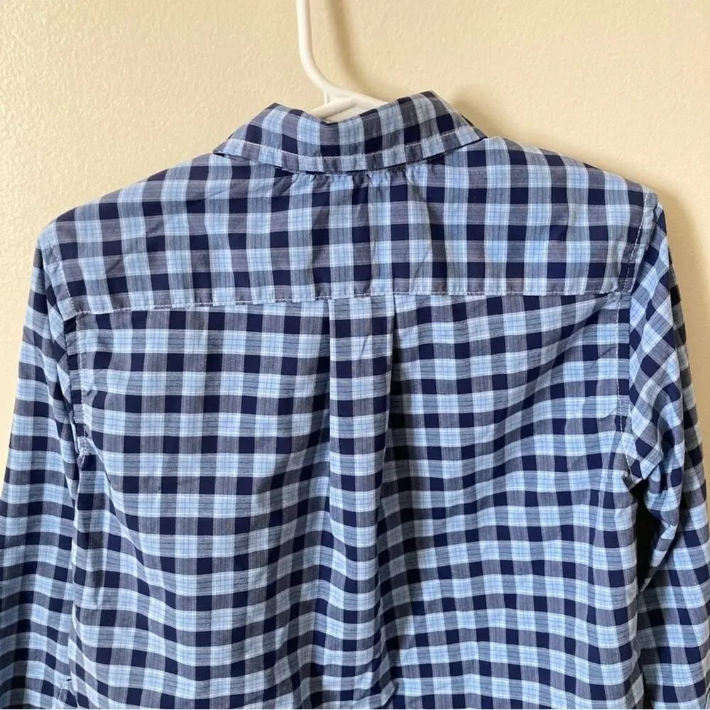 Ralph Lauren Boys Size 5 Plaid Button Down Shirt Blue Lightweight Preppy Classic